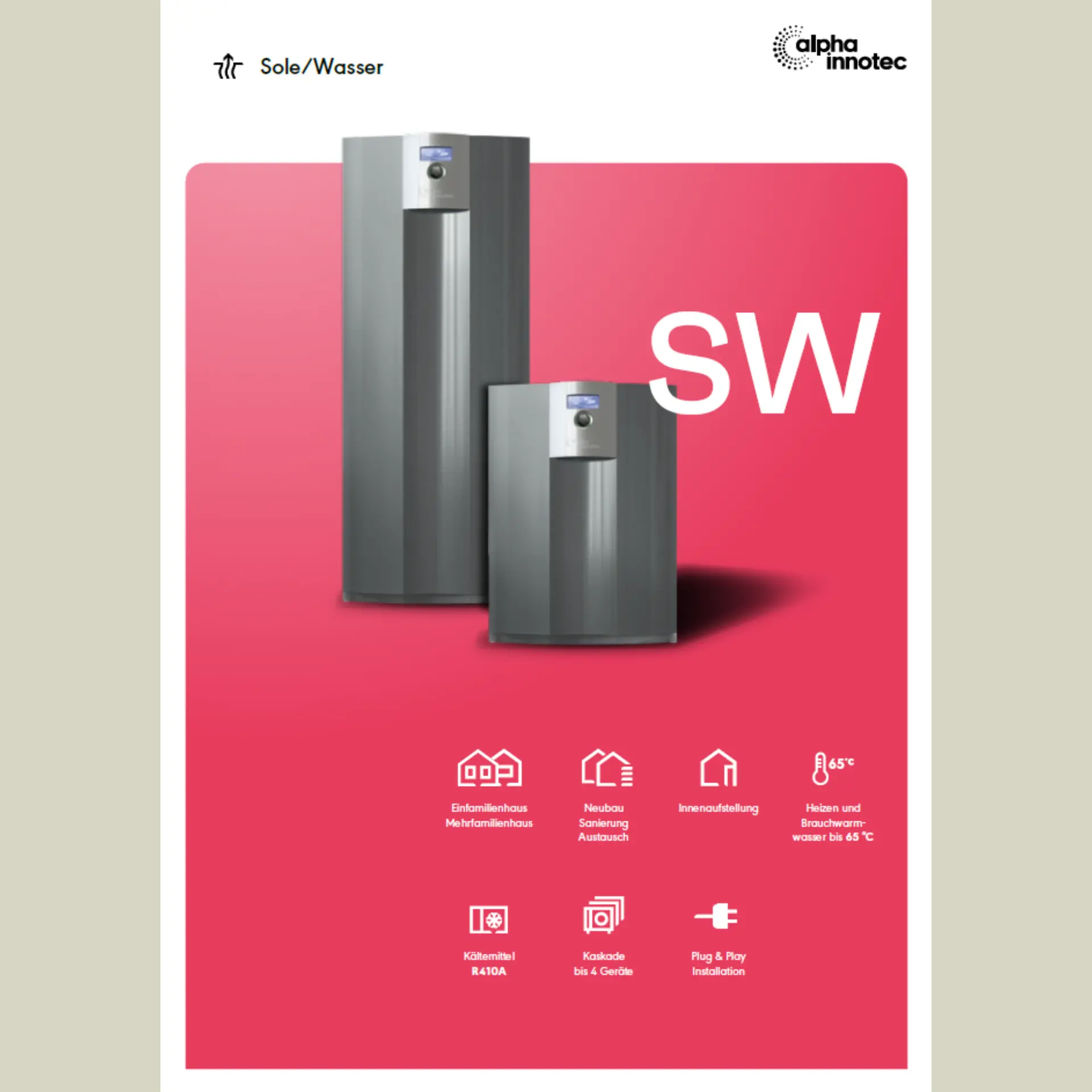 Product sheet SW Brine-to-Water Heat Pumps alpha innotec