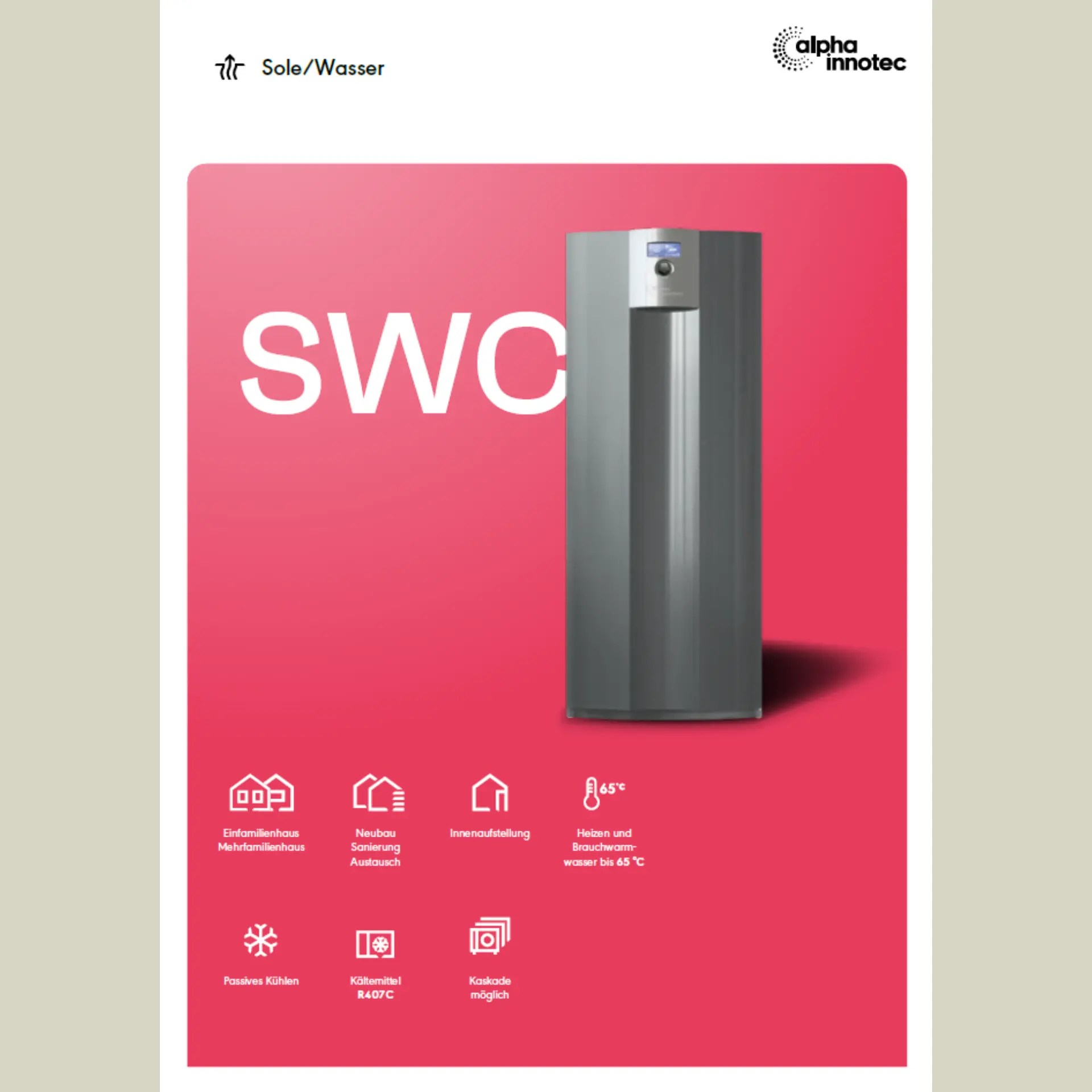 Product sheet SWC Brine-to-Water Heat Pumps alpha innotec