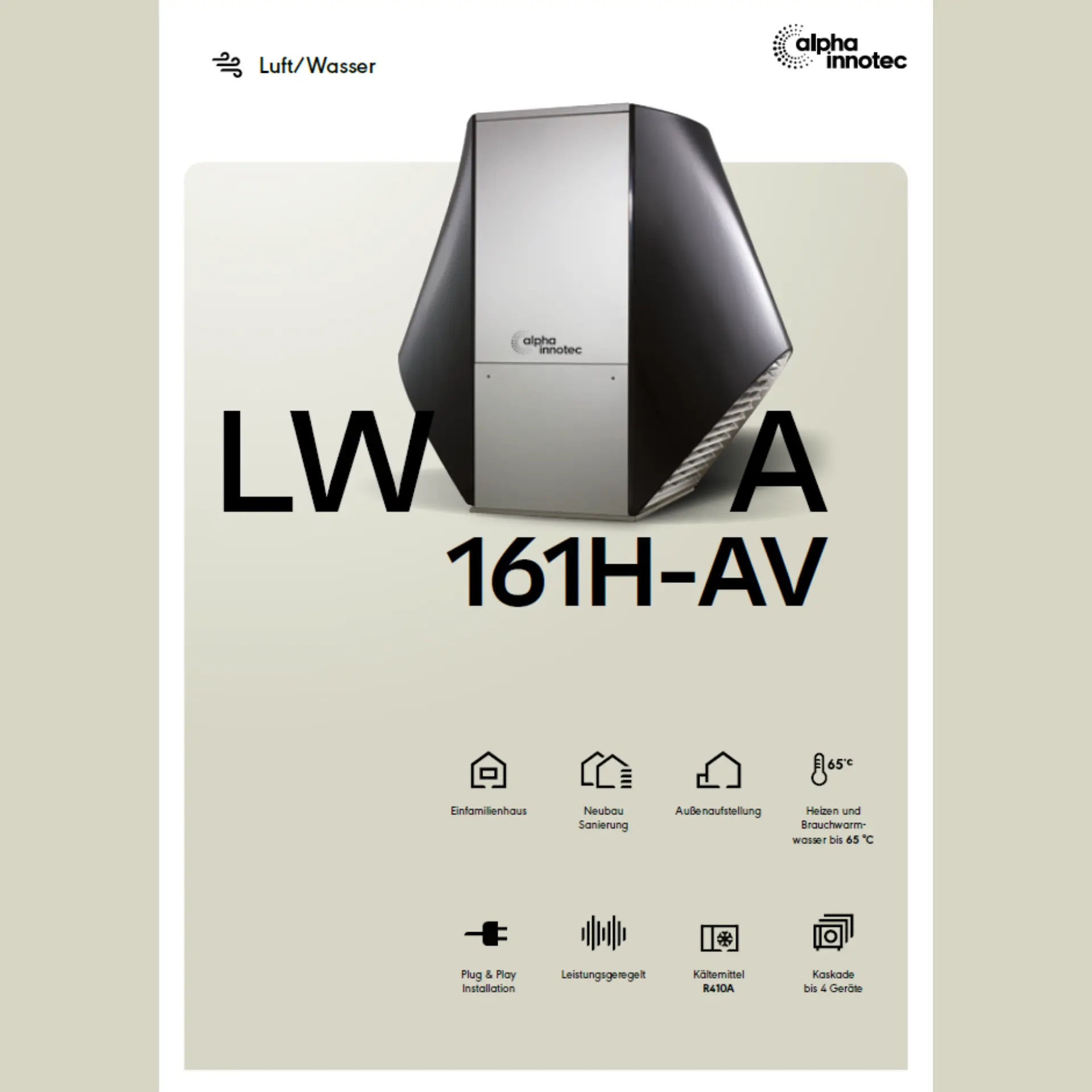 Product sheet LWA Air-to-Water Heat Pumps alpha innotec
