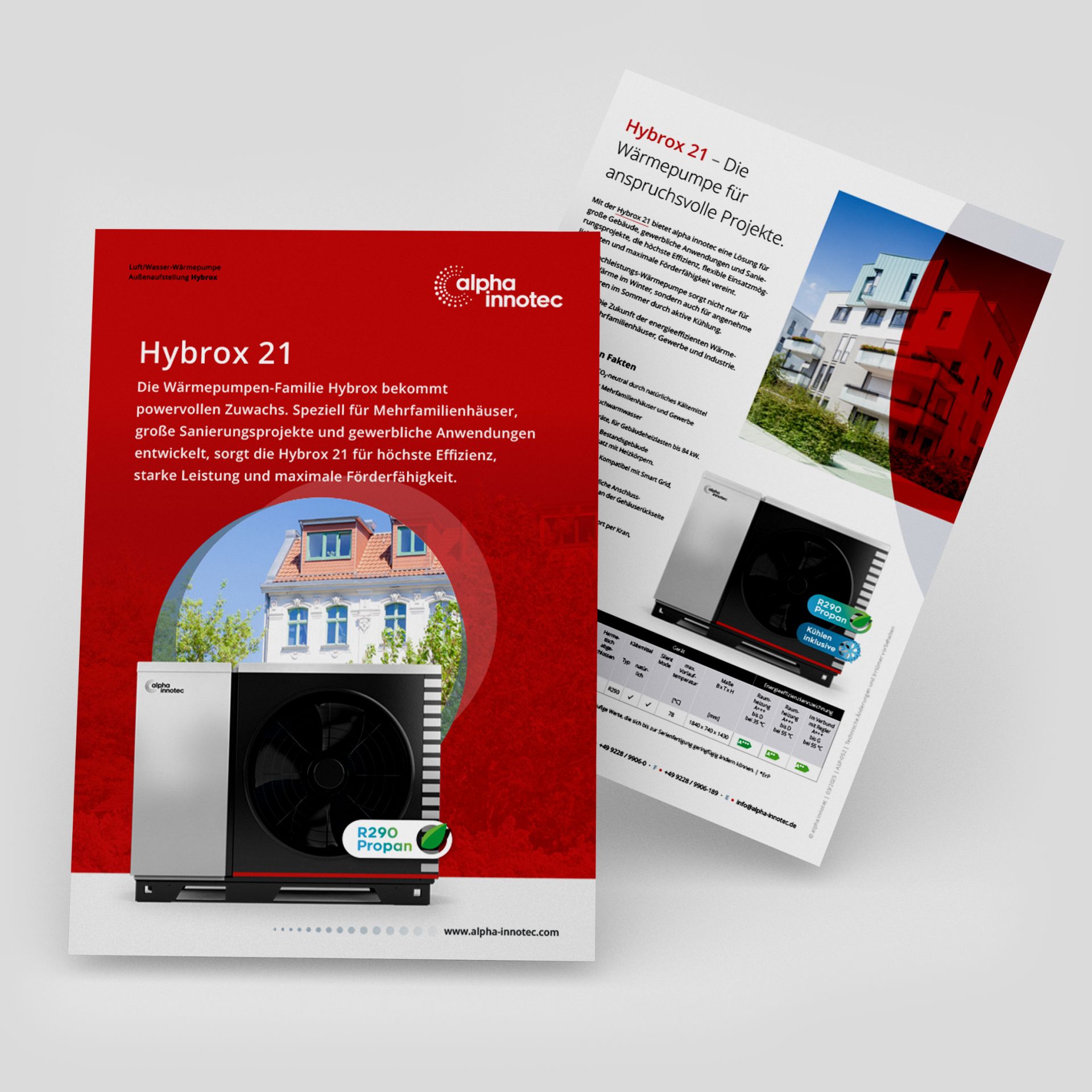 Product data sheet - air source heat pump Hybrox 21 alpha innotec