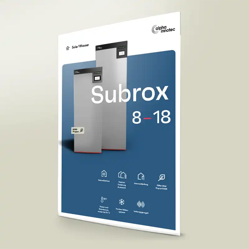 Product sheet Subrox 8 | 13 | 18 Brine-to-Water Heat Pumps alpha innotec
