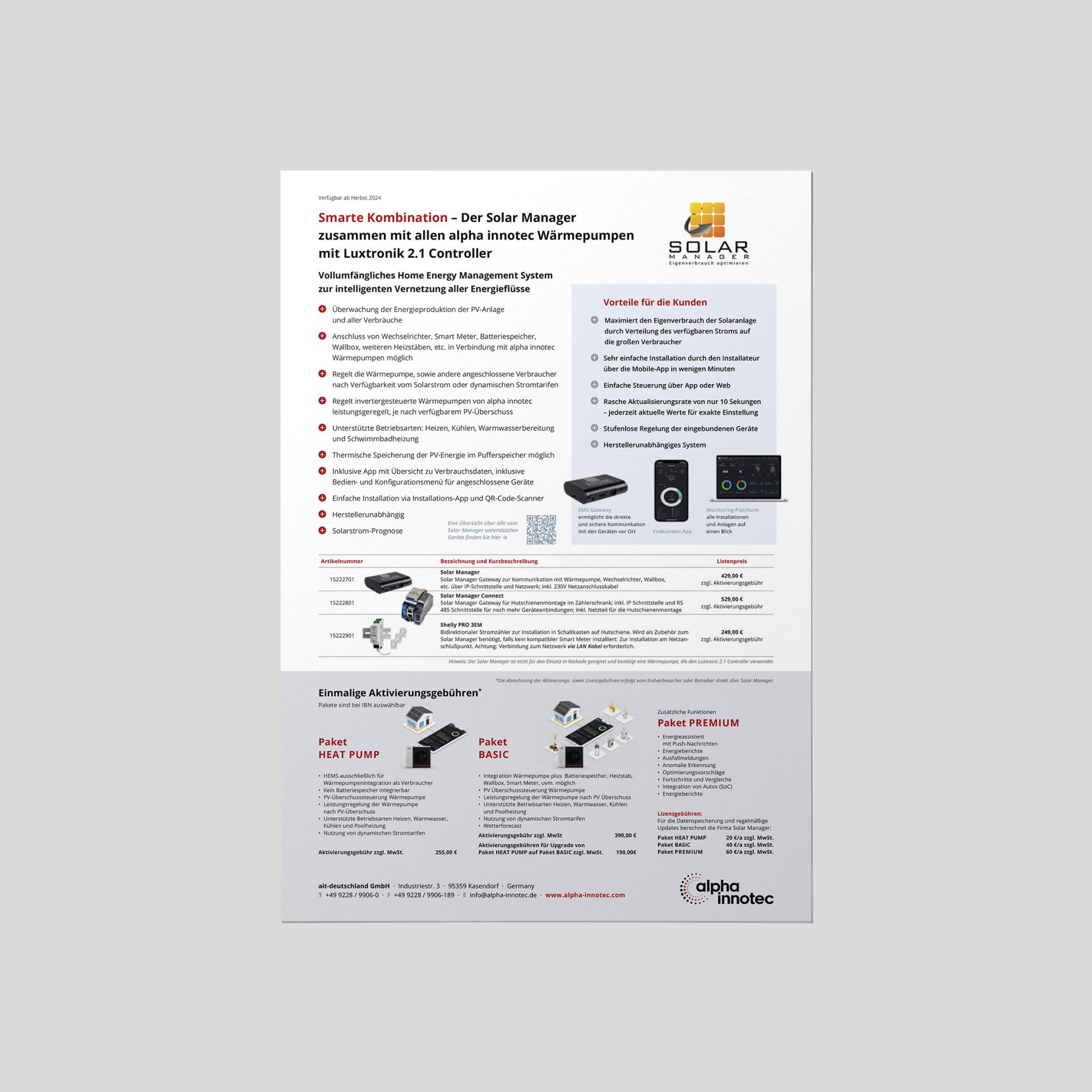 Flyer Solar Manager alpha innotec
