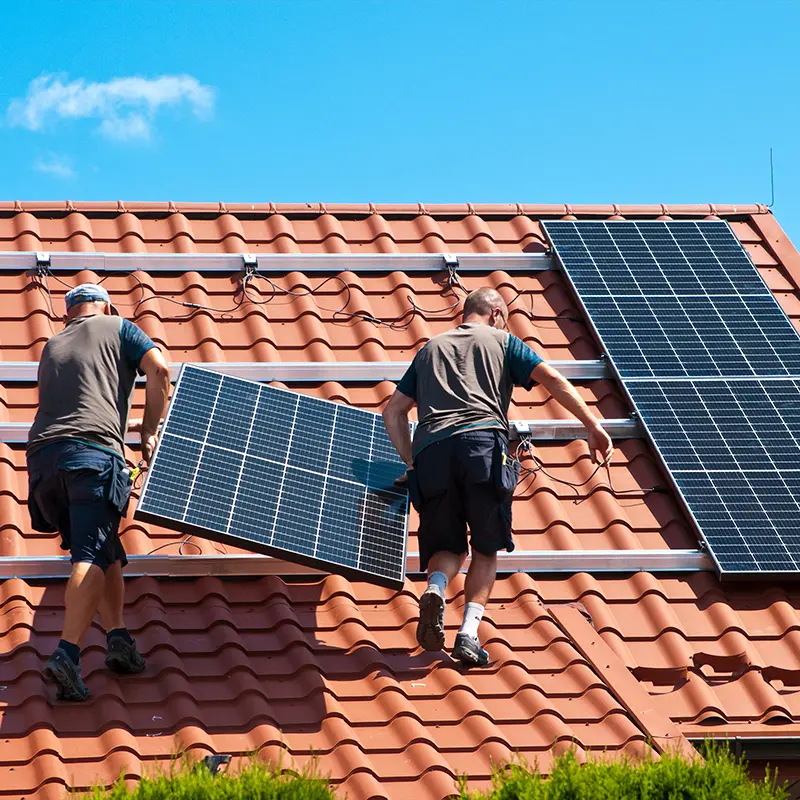 Eine Solar Photovolaikanlage mit Wärmepumpe