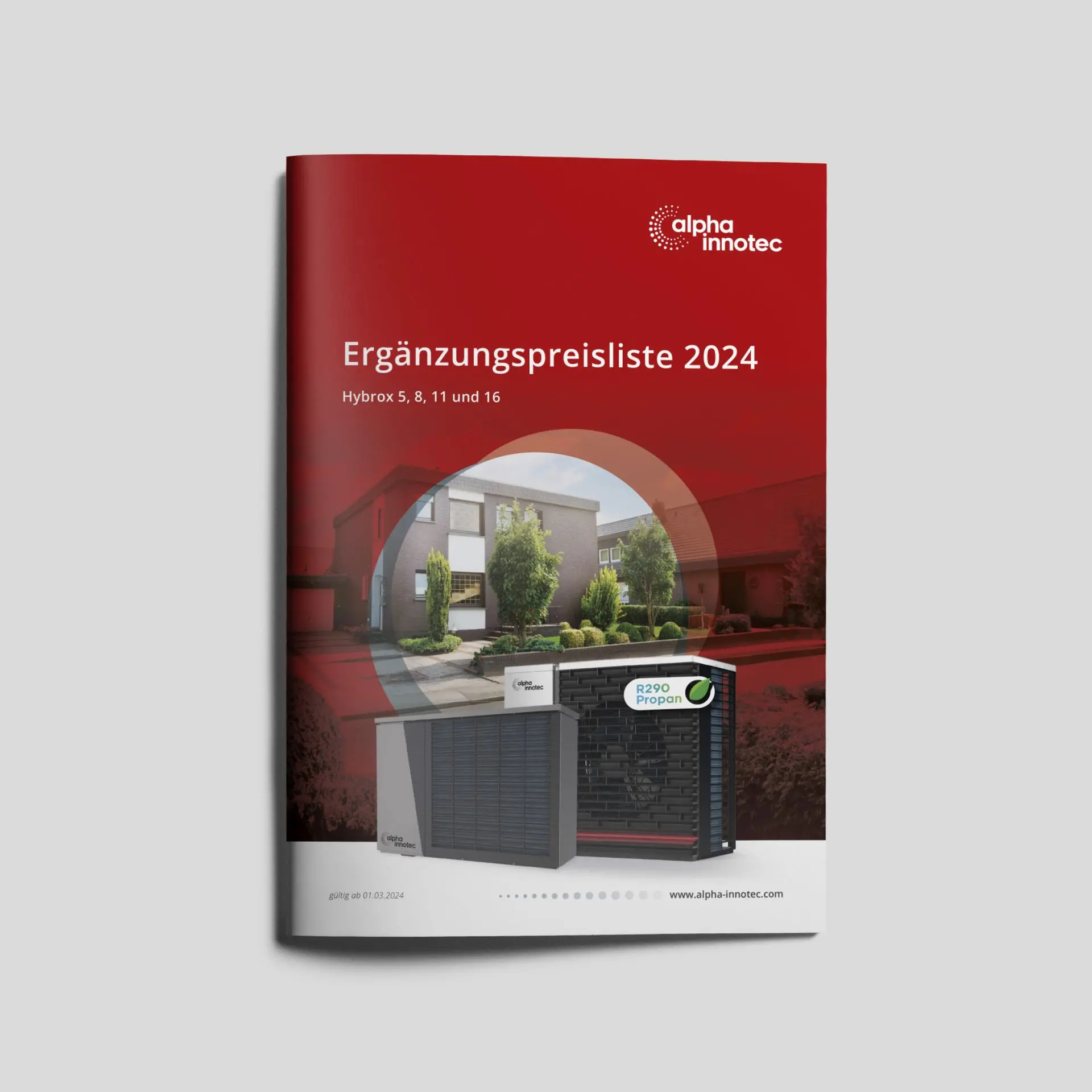 Die aktuelle alpha innotec Preisliste liegt auf einem Schreibtisch